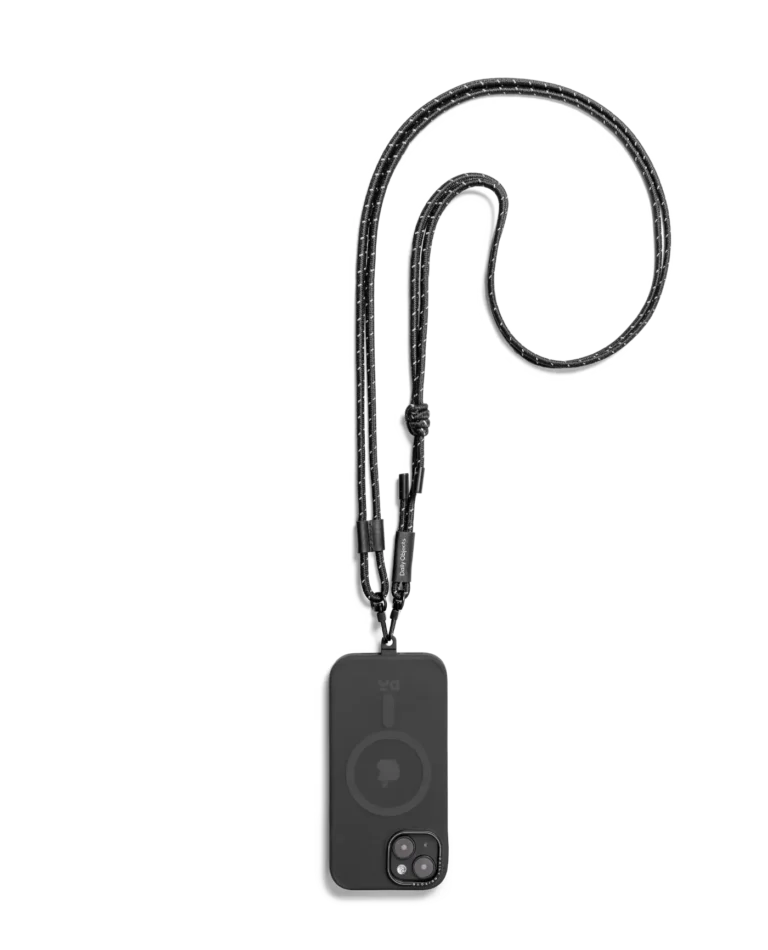 Black Reflective Crossbody Phone Lanyard - Cord