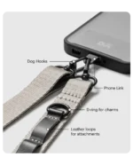 Grey Crossbody Utility Phone Lanyard - Strap - Image 8