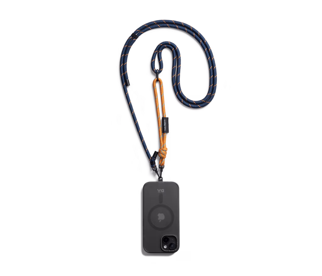 Navy-Orange Crossbody Phone Lanyard - Cord - Image 1