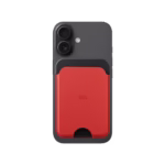 Crimson-Grey Leather MagSafe Card Wallet