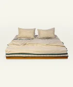 Wheat Beige with Pearl Green Silent Stripes Dohar - Image 4