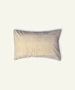 Wheat Beige With Pearl Green Silent Stripes Pillow Cover (Set of 2)