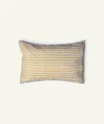 Wheat Beige With Pearl Green Silent Stripes Pillow Cover (Set of 2) - Image 3