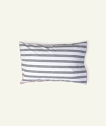 Cloudy Black with Candy Red Muted Layers Pillow Cover (Set of 2)