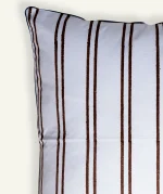Mocha Brown with Haze Indigo Muted layers, 18x18 Inch Cushion Cover - Image 2