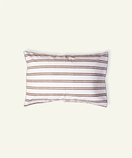 Mocha Brown with Haze Indigo Muted Layers Pillow Cover (Set of 2)