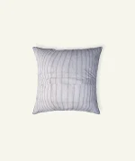 Mocha Brown with Haze Indigo Pure Stripes, 24x24 Inch Cushion Cover - Image 3