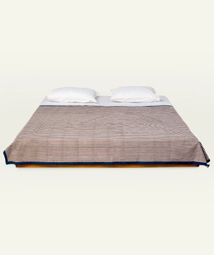 Mocha Brown with Haze Indigo Silent Stripes Dohar