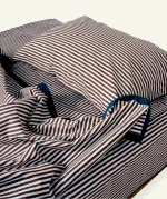 Mocha Brown with Haze Indigo Silent Stripes Dohar - Image 2