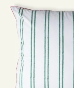 Pearl Green with Candy Red Muted Layers, 24x24 Inch Cushion Cover - Image 2