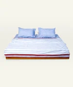 Dreamy Blue with Candy Red Muted Layers Flat Bedsheet - Image 4
