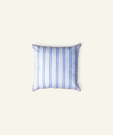 Dreamy Blue with Candy Red Muted layers, 18x18 Inch Cushion Cover