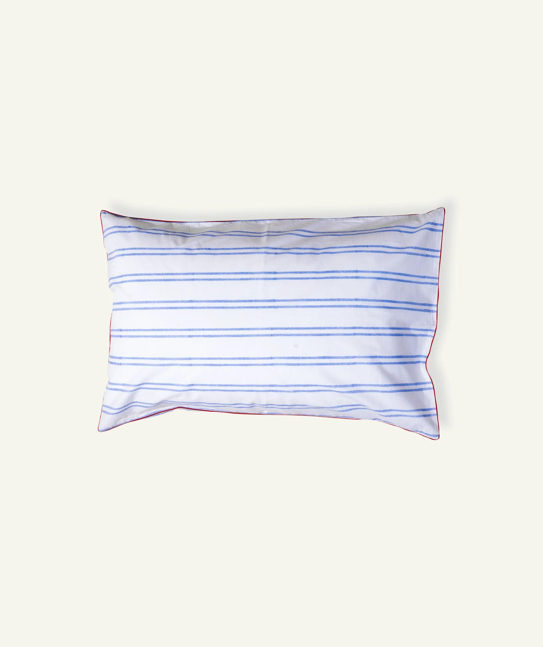 Dreamy Blue with Candy Red Muted Layers Pillow Cover (Set of 2 ) - Image 1