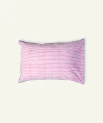 Berry Pink with Pearl Green Pure Stripes Pillow Cover (Set of 2)