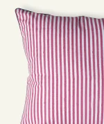 Berry Pink with Pearl Green Silent Stripes, 18x18 Inch Cushion Cover - Image 2