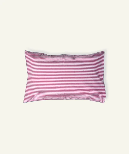 Berry Pink with Pearl Green Silent Stripes Pillow Cover (Set of 2)