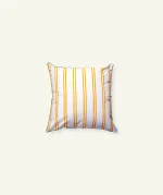 Mellow Yellow with Misty Blue Muted Layers, 18x18 Inch Cushion Cover