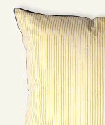 Mellow Yellow with Misty Blue Pure Stripes, 24x24 Inch Cushion Cover - Image 2