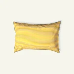 Mellow Yellow with Misty Blue Silent Stripes Pillow Cover (Set of 2)