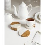 Wood Marble Coaster – White (Set of 4) - Image 3