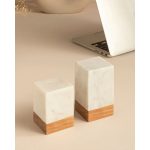 Marble Wood Bookends – Block (Set of 2) - Image 4