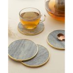 Marble Brass Coasters - Grey (Set of 4) - Image 3