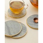 Marble Brass Coasters - Grey (Set of 4) - Image 4
