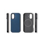 Navy Blue-Grey Leatherite MagSafe Phone Case Cover for iPhone 17 - Image 6