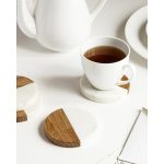 Wood Marble Coaster – White (Set of 4)