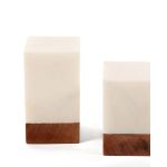 Marble Wood Bookends – Block (Set of 2) - Image 3