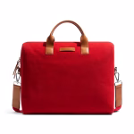 Crimson red canvas City Compact Fleet messenger briefcase front view | KlippiK Kuwait