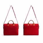 Front and Back view of crimson red canvas Fleet messenger briefcase | KlippiK Kuwait