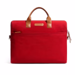 Back view of crimson red canvas Fleet messenger briefcase | KlippiK Kuwait