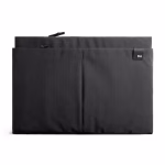 Black ripstop large laptop sleeve with front zip pocket flat view | KlippiK Middle East