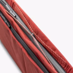 Detail of coral laptop sleeve velcro top closure with zipper | KlippiK Kuwait
