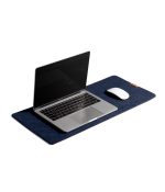 Blue Ripstop Vault Tech Organiser opened flat with chargers, AirPods and a mouse held in its elastic loops