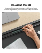 Black Snap On Organiser Desk Mat with Cable Holder + Phone Mount + Apple Watch Charging Stand