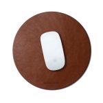 Orb Vegan Leather Mouse Pad Tan by DailyObjects – 23.3cm circular tan leather mouse pad