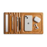 Striate Wooden Tray Office Desk by DailyObjects – wax polished ashwood desk organiser, 37cm wide