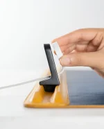 Mustard-Blue Snap On Organiser Desk Mat with Cable Holder + Phone Mount + Apple Watch Charging Stand