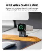 Mustard-Blue Snap On Organiser Desk Mat with Cable Holder + Phone Mount + Apple Watch Charging Stand