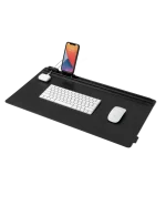 Black Snap On Organiser Desk Mat with Cable Holder + Phone Mount