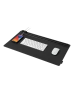 Black Snap On Organiser Desk Mat with Cable Holder