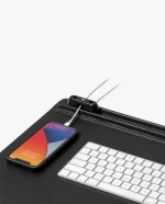 Black Snap On Organiser Desk Mat with Cable Holder