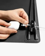 Black Snap On Organiser Desk Mat with Cable Holder