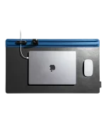 Blue-Black Snap On Organiser Desk Mat with Cable Holder + Apple Watch Charging Stand