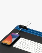 Blue-Black Snap On Organiser Desk Mat with Cable Holder