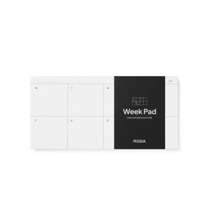 Roda week pad 52 tear-off weekly sheets 206x100mm open