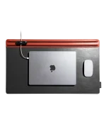 Red-Black Snap On Organiser Desk Mat with Cable Holder