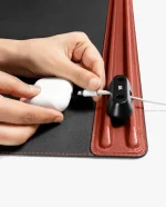 Red-Black Snap On Organiser Desk Mat with Cable Holder + Phone Mount